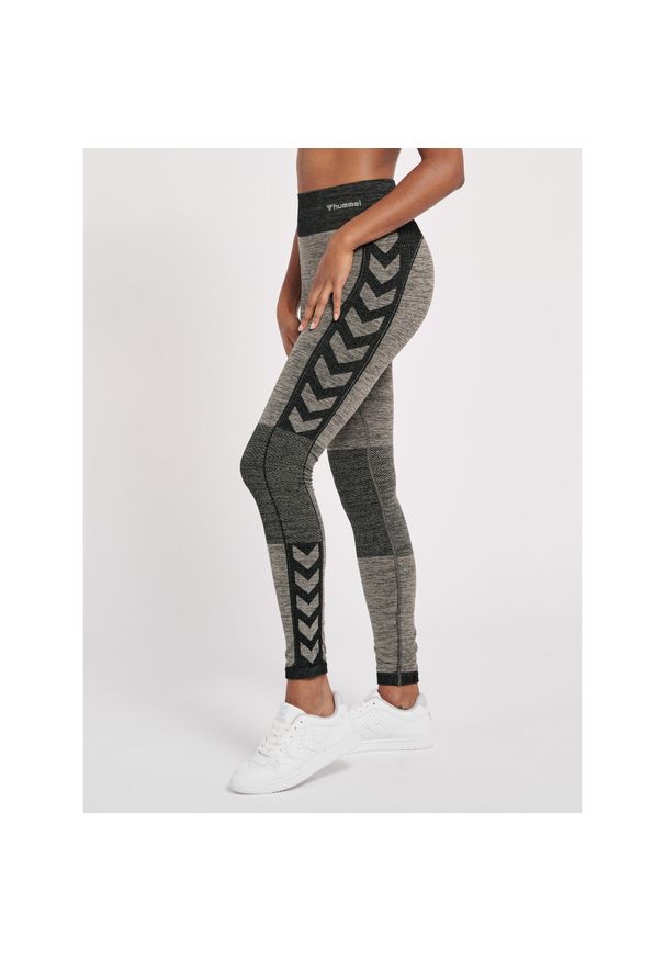 Damskie legginsy mid-rise Hummel Clea. Kolor: czarny, szary, wielokolorowy. Sport: joga i pilates