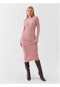 Guess Sukienka dzianinowa W3YK21 Z2U00 Różowy Slim Fit. Kolor: różowy. Materiał: wiskoza #3