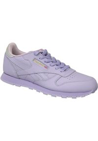 Buty do chodzenia dziewczęce, Reebok Classic Leather. Kolor: fioletowy. Materiał: tkanina, materiał, skóra, syntetyk. Model: Reebok Classic. Sport: turystyka piesza