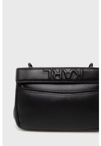 Karl Lagerfeld - Torebka skórzana. Kolor: czarny. Materiał: skórzane. Rodzaj torebki: na ramię #4