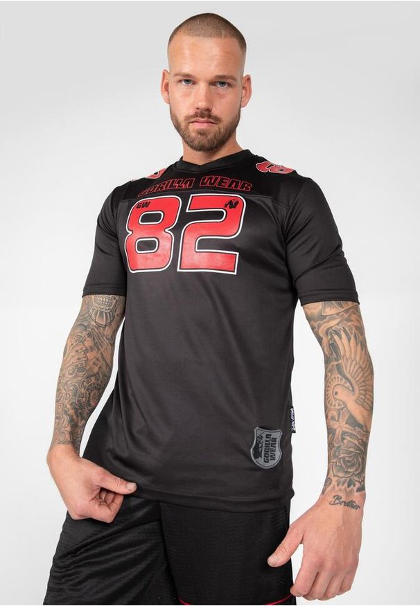 GORILLA WEAR - Koszulka fitness męska Gorilla Wear Fresno T-shirt. Kolor: czerwony, wielokolorowy, czarny. Sport: fitness