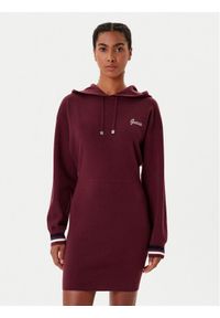 Guess Sukienka dzianinowa V5BK01 Z1152 Bordowy Regular Fit. Kolor: czerwony. Materiał: akryl #1