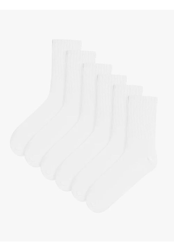 Ryłko - Białe skarpetki męskie trójpak. Kolor: biały. Materiał: tkanina
