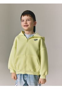 Reserved - Bluza z kapturem - jasnożółty. Typ kołnierza: kaptur. Kolor: żółty. Materiał: dzianina, bawełna #1