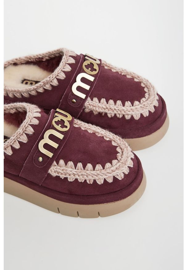 Mou - Klapki damskie skórzane mule MOU. Materiał: skóra