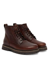 Birkenstock Trapery Highwood Lace Mid 1030784 Brązowy. Kolor: brązowy. Materiał: skóra
