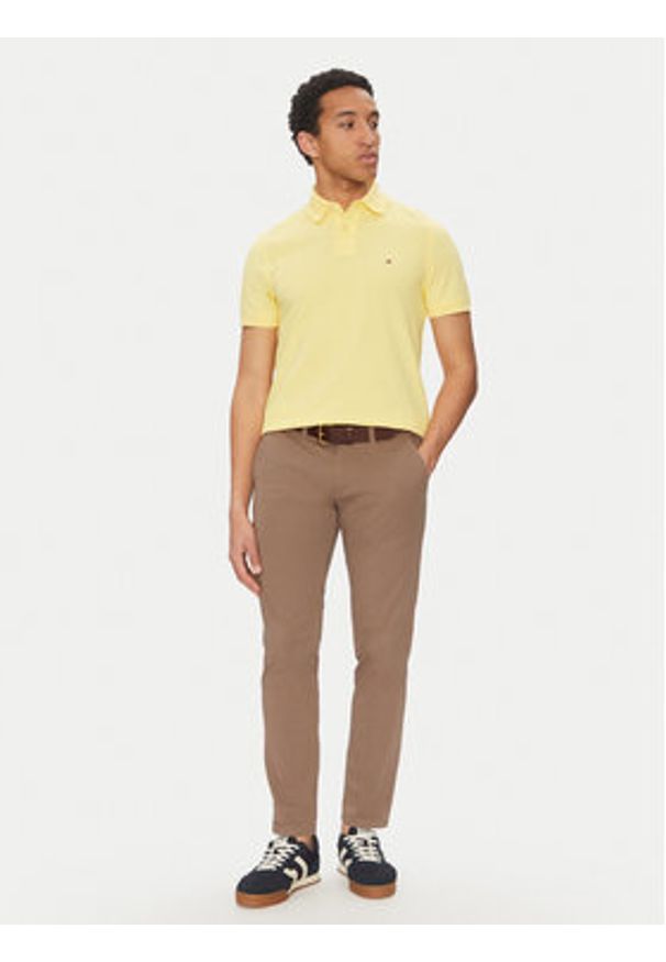TOMMY HILFIGER - Tommy Hilfiger Polo 1985 MW0MW17770 Żółty Regular Fit. Typ kołnierza: polo. Kolor: żółty. Materiał: bawełna