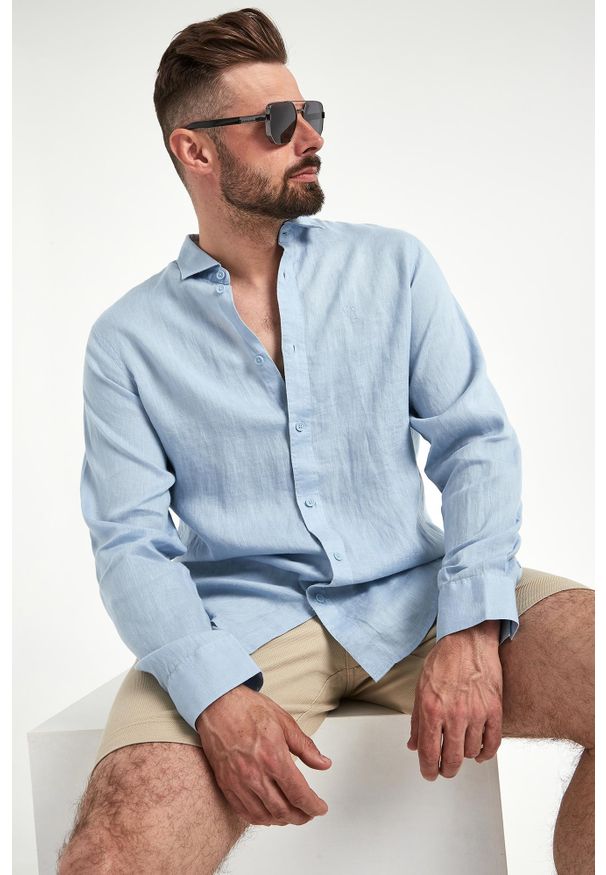 Armani Exchange - Koszula męska lniana ARMANI EXCHANGE. Materiał: len