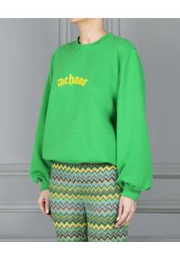 CHAOS BY MARTA BOLIGLOVA - Zielona bluza dresowa z logo. Kolor: zielony. Materiał: dresówka