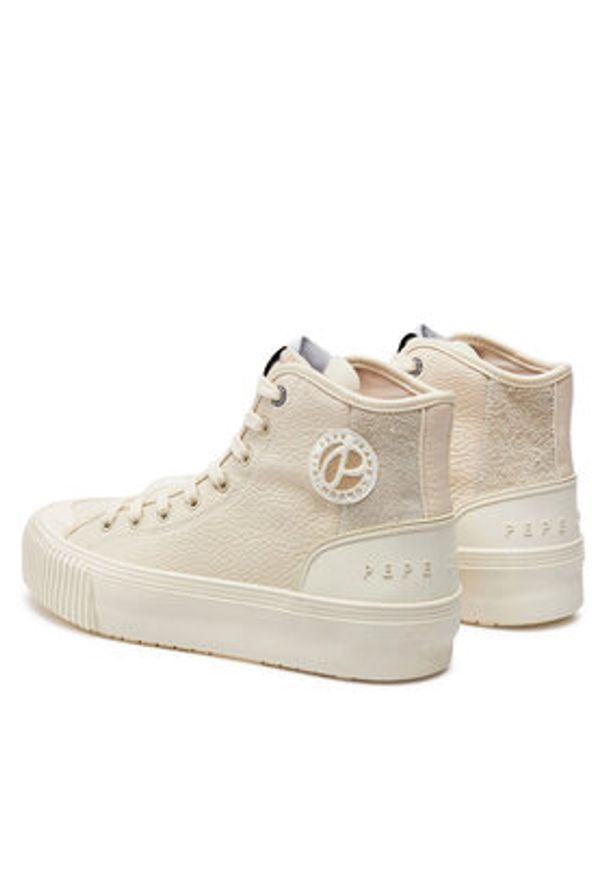Pepe Jeans Trampki PLS31576 Écru. Materiał: skóra