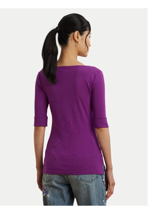 Lauren Ralph Lauren - LAUREN RALPH LAUREN Bluzka 200654963192 Fioletowy Slim Fit. Kolor: fioletowy. Materiał: bawełna