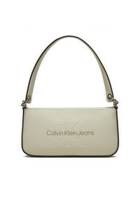 Calvin Klein Jeans Torebka Sculpted Shoulder Pouch25 Mono K60K610679 Beżowy. Kolor: beżowy. Materiał: skórzane