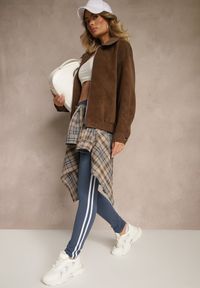 Renee - Niebieskie Legginsy Ozdobione Lampasami Puelle. Okazja: na co dzień. Kolor: niebieski. Wzór: aplikacja. Styl: sportowy, casual #4