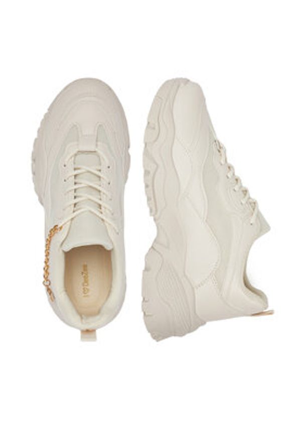 DeeZee Sneakersy NF142 Beżowy. Kolor: beżowy. Materiał: skóra