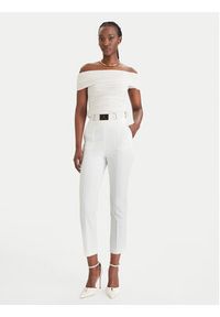 Elisabetta Franchi Spodnie materiałowe PA-132-61E2-V350 Biały Regular Fit. Kolor: biały. Materiał: syntetyk #3