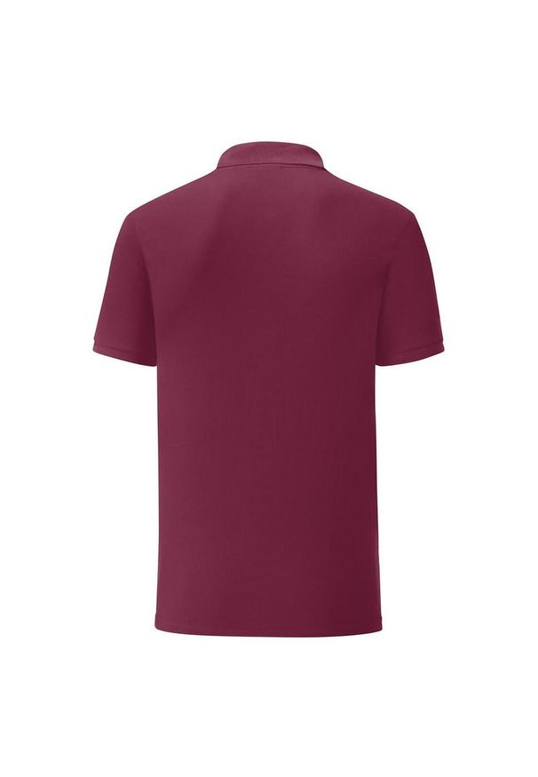 FRUIT OF THE LOOM - Koszulka Polo Męska Dopasowana. Typ kołnierza: polo. Kolor: czerwony, brązowy, wielokolorowy. Materiał: poliester, bawełna