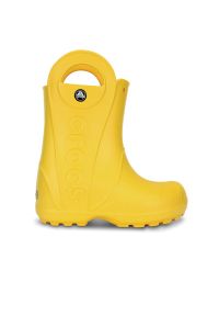 Kalosze Crocs Handle It Rain Boot Kids 12803-730 - żółte. Kolor: żółty. Materiał: materiał. Styl: młodzieżowy