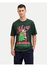 Jack & Jones T-Shirt Holiday Cartoon 12287550 Zielony Relaxed Fit. Kolor: zielony. Materiał: bawełna