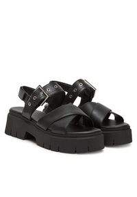 Hugo - HUGO Sandały Kris_Sandal_BKNA 50542072 Czarny. Kolor: czarny. Materiał: skóra #4