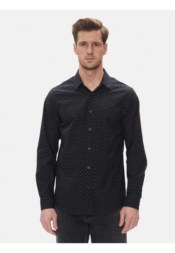 Armani Exchange Koszula XM000719 AF13206 FB064 Granatowy Regular Fit. Kolor: niebieski. Materiał: bawełna