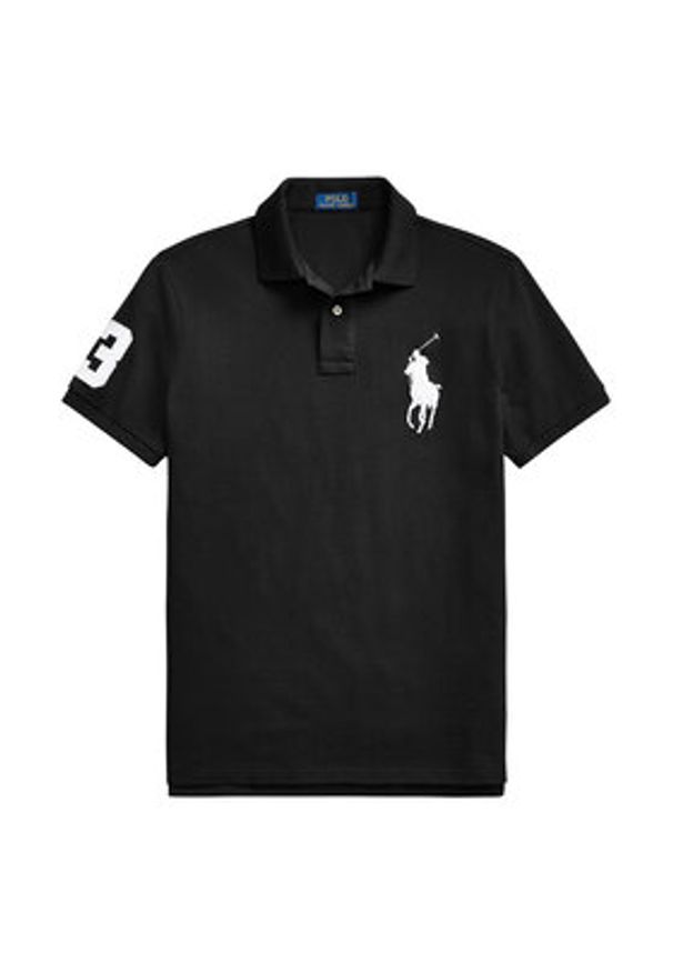 Polo Ralph Lauren Polo 710688969001 Czarny Custom Slim Fit. Typ kołnierza: polo. Kolor: czarny. Materiał: bawełna