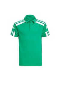 Koszulka polo piłkarska dla dzieci Adidas Squadra 21. Typ kołnierza: polo. Kolor: zielony, wielokolorowy, biały