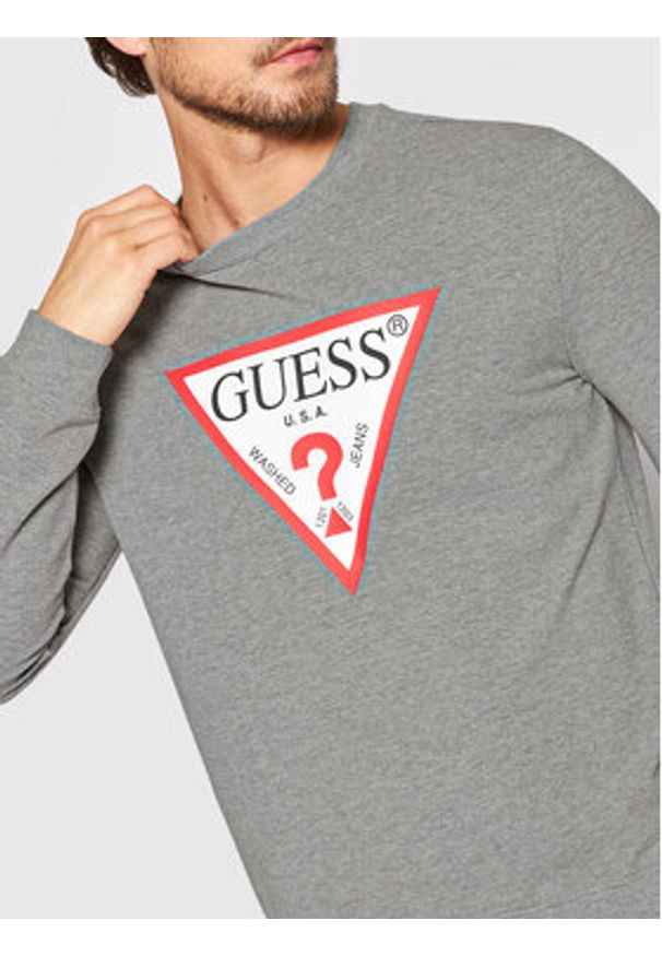 Guess Bluza Audley M2YQ37 K6ZS1 Szary Slim Fit. Kolor: szary. Materiał: bawełna