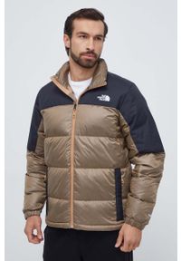 The North Face kurtka puchowa męska kolor brązowy zimowa. Kolor: brązowy. Materiał: puch. Sezon: zima #3