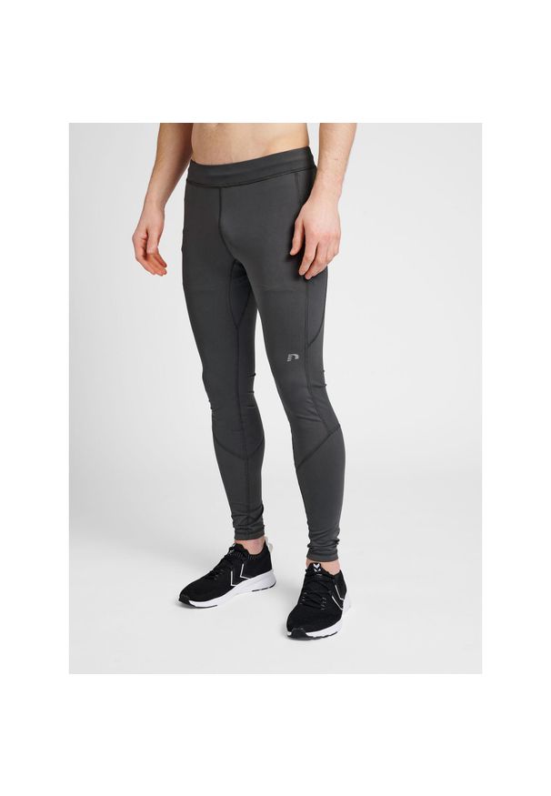NewLine - Długie legginsy Newline. Kolor: szary. Materiał: dresówka. Długość: długie. Styl: sportowy