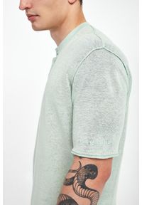 Karl Lagerfeld - T-shirt męski lniany KARL LAGERFELD. Materiał: len #2