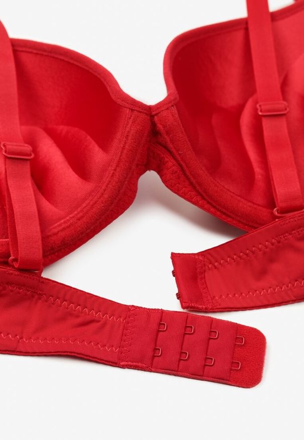 Born2be - Czerwony Biustonosz Ozdobiony Cyrkoniową Aplikacją Ezonlle. Kolor: czerwony. Wzór: aplikacja