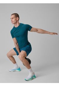 4f - 4F Koszulka treningowa slim bezszwowa męska - granatowa L/XL. Kolor: niebieski. Materiał: skóra. Długość rękawa: raglanowy rękaw. Długość: długie. Sport: fitness #2