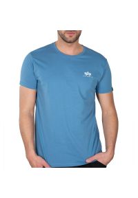 Koszulka męska Alpha Industries Basic T Small Logo 188505538 - niebieska. Kolor: niebieski. Materiał: bawełna #1