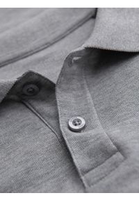 Ombre Clothing - Męski longsleeve z kołnierzykiem polo BASIC – szary melanż V4. Okazja: do pracy, na co dzień. Typ kołnierza: polo. Kolor: szary. Materiał: bawełna, dzianina. Długość rękawa: długi rękaw. Wzór: melanż. Styl: casual, elegancki #5