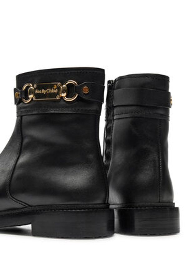 See By Chloé Botki Signature SB43034A Czarny. Kolor: czarny. Materiał: skóra