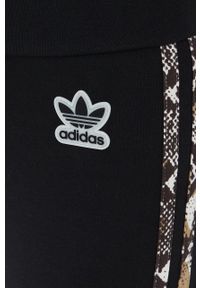 adidas Originals legginsy HT5969 damskie kolor czarny z aplikacją. Stan: podwyższony. Kolor: czarny. Materiał: bawełna, materiał, dzianina. Wzór: aplikacja #4