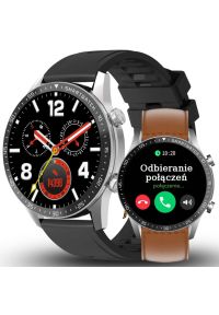 Gravity - Zegarek męski SMARTWATCH GRAVITY GT10-8 SR/BK/BR LEATHER PROF. Rodzaj zegarka: smartwatch