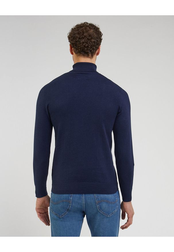 Lee - LEE HIGH NECK KNIT MĘSKI SWETER ELEGANCKI CIEPŁY SKY BLUE 112342994 L83C016371. Styl: elegancki