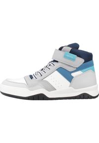 Geox - Buty GEOX J PERTH BOY Szary. Kolor: szary. Materiał: syntetyk, tkanina. Sport: turystyka piesza