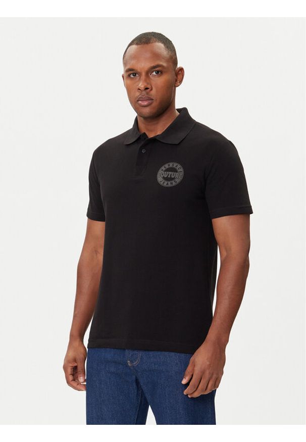 Versace Jeans Couture Polo 79GAGT06 CJ01T Czarny Regular Fit. Typ kołnierza: polo. Kolor: czarny. Materiał: bawełna