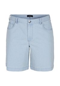 Zizzi Szorty jeansowe J10886B Błękitny Regular Fit. Kolor: niebieski. Materiał: jeans
