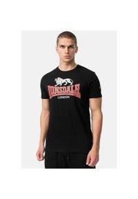 Koszulka Lonsdale Cromane. Kolor: czarny, czerwony, wielokolorowy. Materiał: jersey, bawełna. Wzór: nadruk #1