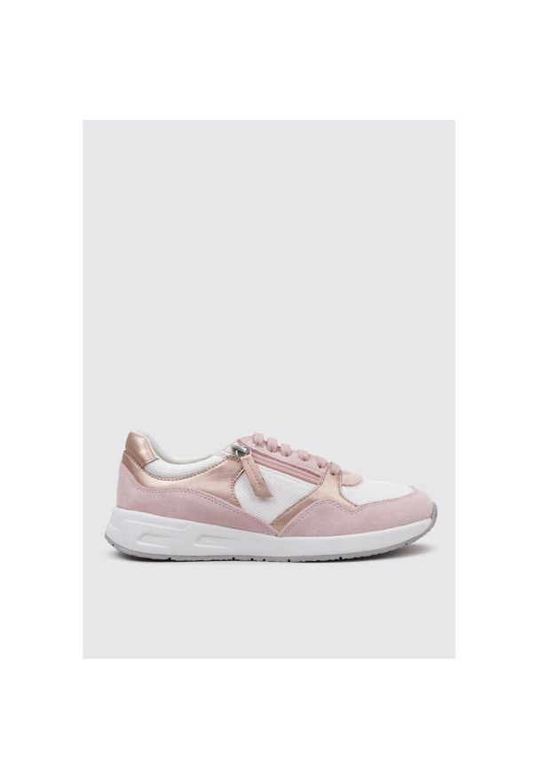 Tenisówki Geox Model D Blumya B Kolor Rose. Kolor: różowy. Materiał: tkanina, skóra