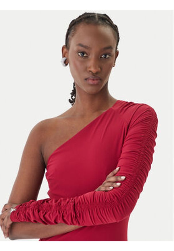 Patrizia Pepe Sukienka wieczorowa 2A3012/JZ26-R894 Bordowy Regular Fit. Kolor: czerwony. Materiał: syntetyk. Styl: wizytowy