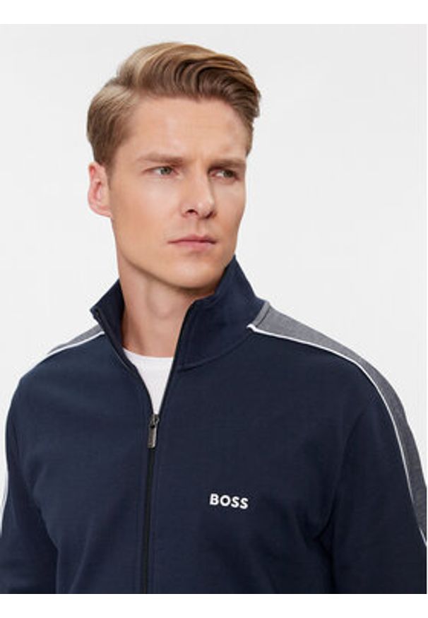 BOSS - Boss Bluza 50511041 Granatowy Regular Fit. Kolor: niebieski. Materiał: bawełna, syntetyk