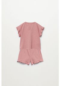 Mango Kids - Piżama dziecięca Dotti 80-104 cm. Kolor: różowy. Materiał: bawełna, materiał, dzianina #3