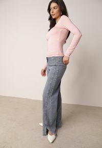 Born2be - Jasnoróżowa Elastyczna Bluzka z Kwadratowym Dekoltem z Wiskozą Doriore. Okazja: na co dzień. Typ kołnierza: dekolt kwadratowy. Kolor: różowy. Materiał: wiskoza. Styl: elegancki, klasyczny, casual #5