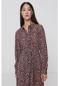 JDY - Jacqueline de Yong - Sukienka. Kolor: czerwony. Materiał: tkanina. Typ sukienki: rozkloszowane. Długość: midi #2