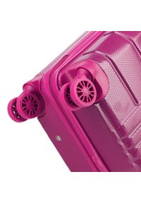 Wittchen - Duża walizka z polikarbonu żłobiona. Kolor: różowy. Materiał: poliester, guma #6