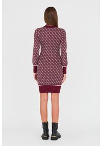 Guess - GUESS Bordowa damska sukienka, Rozmiar S. Okazja: na co dzień. Kolor: czerwony. Styl: casual #5